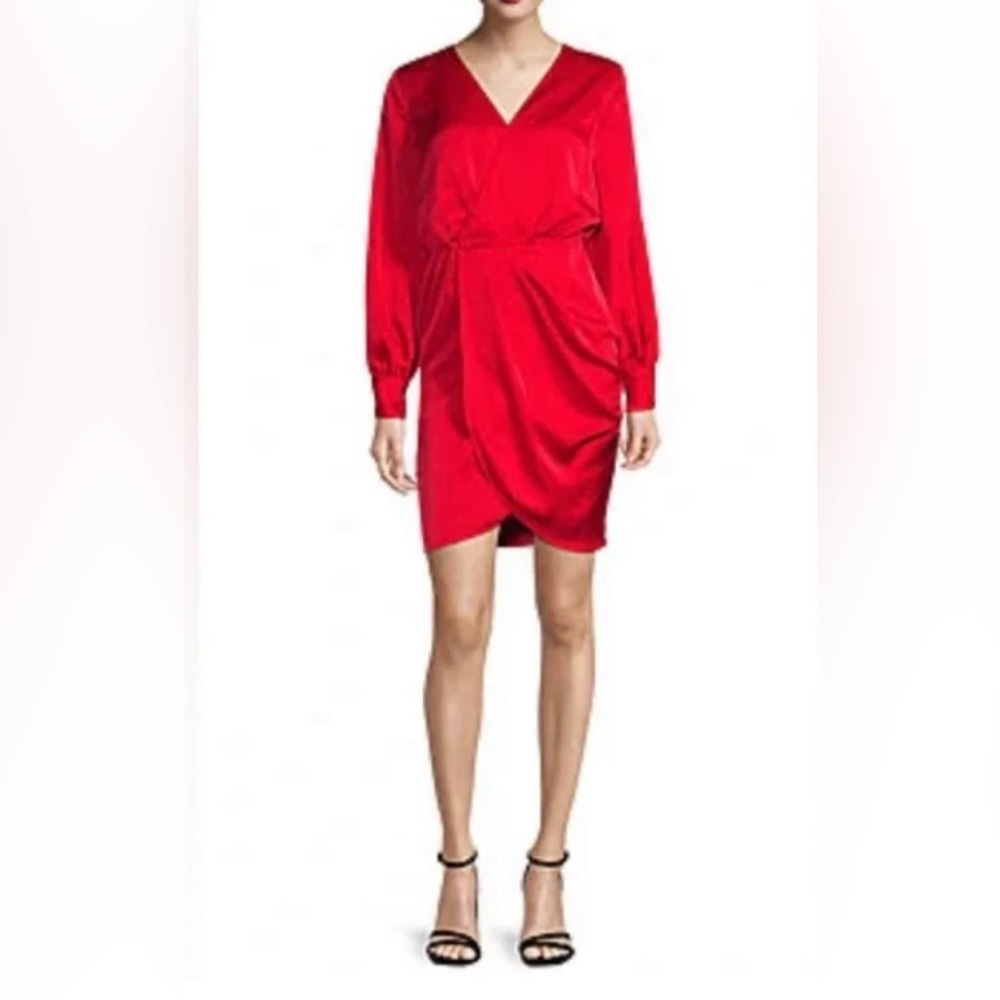 Worthington Long Sleeve Faux Wrap Dress